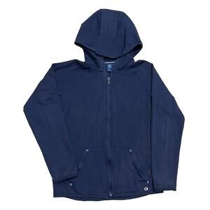 Gap Fit Hoodie Sweatshirt Youth XXL (14-16) Full Zip Navy Blue Girls Athletic